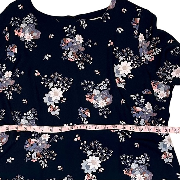 LOFT Black Floral Long Sleeve Dress Plus Size 18 - Picture 12 of 13